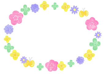 お花のフレーム（楕円）