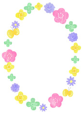 お花のフレーム（楕円）