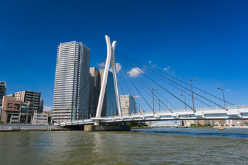 Fototapeta na wymiar 東京都中央区 隅田川に架かる中央大橋