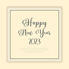 happy new year 2023 text typography design poster template