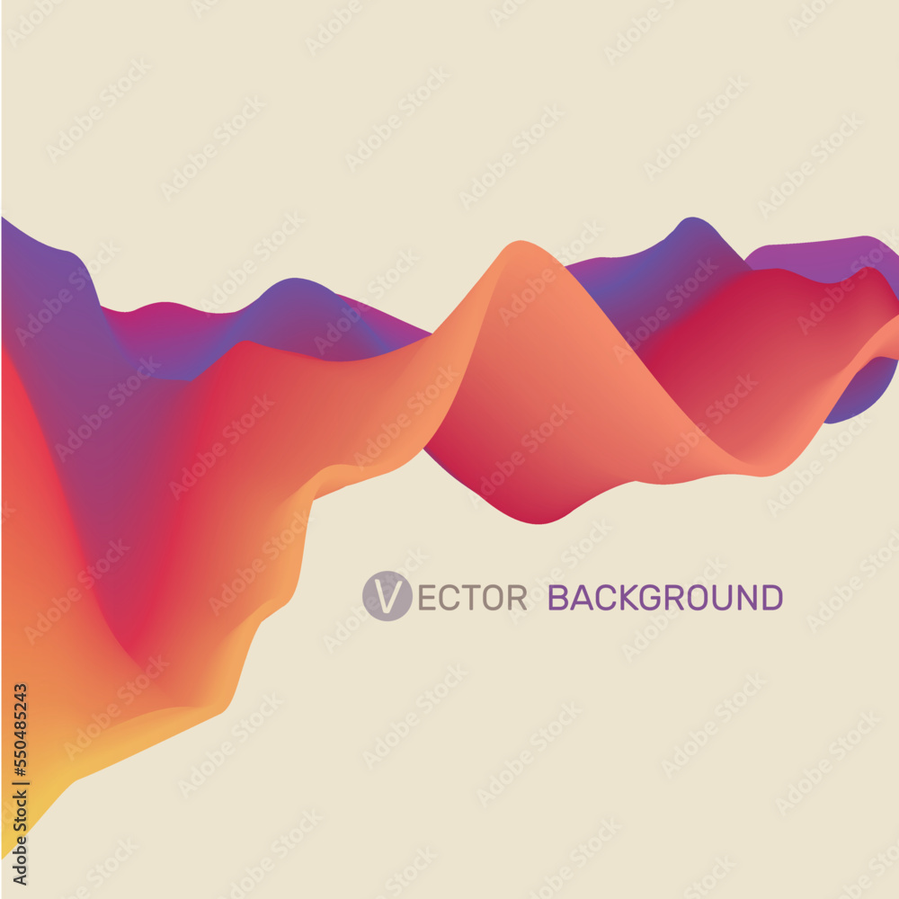 Poster 3d wavy abstract background. dynamic effect. futuristic technology style. motion vector illustration