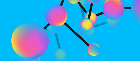 Line points connections geometric abstract background