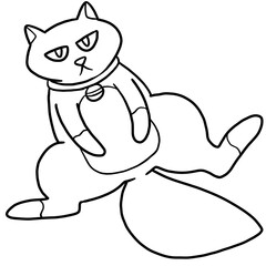 cute kitten cat cartoon illustration for coloring