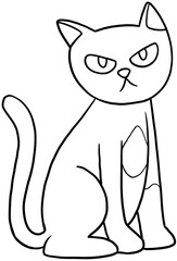 cute kitten cat cartoon illustration for coloring