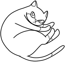 cute kitten cat cartoon illustration for coloring