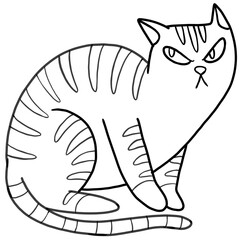cute kitten cat cartoon illustration for coloring