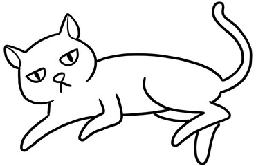 cute kitten cat cartoon illustration for coloring