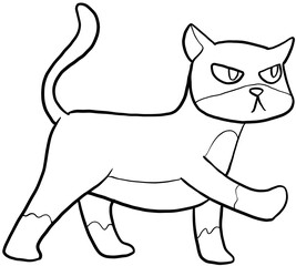 cute kitten cat cartoon illustration for coloring