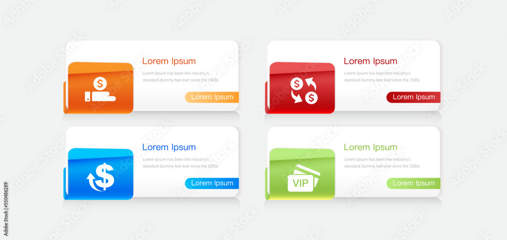 Aufkleber vector infographic flow chart template with icons and 4 options or steps