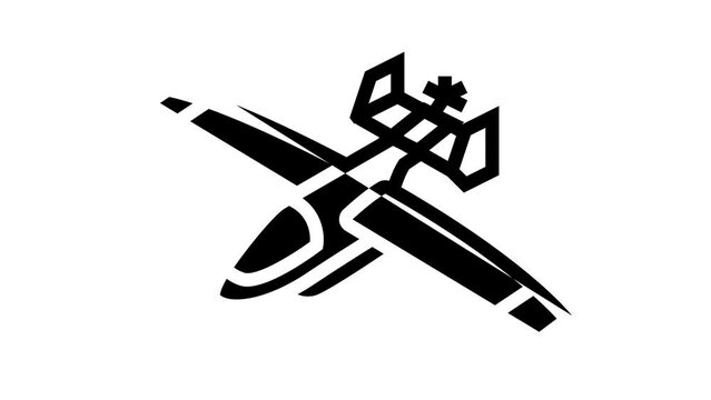 amphibious airplane aircraft line icon animation