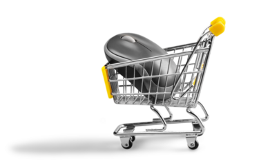 Computer Mouse in a Shopping Cart