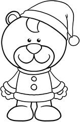 cute christmas cartoon animal character clipart coloring