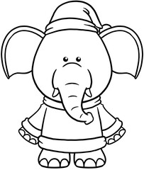 cute christmas cartoon animal character clipart coloring