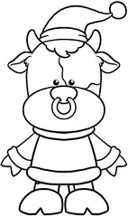 cute christmas cartoon animal character clipart coloring