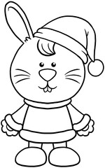 cute christmas cartoon animal character clipart coloring