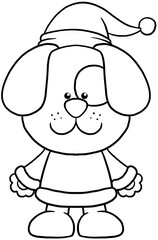 cute christmas cartoon animal character clipart coloring