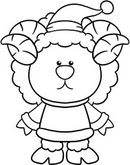 cute christmas cartoon animal character clipart coloring