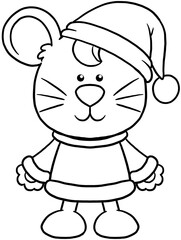cute christmas cartoon animal character clipart coloring