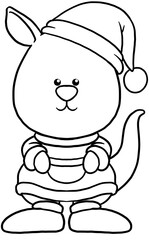 cute christmas cartoon animal character clipart coloring