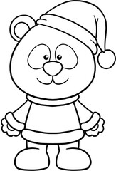 cute christmas cartoon animal character clipart coloring