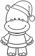cute christmas cartoon animal character clipart coloring