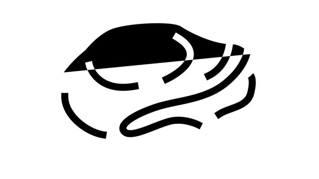 peeled oyster glyph icon animation