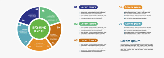 Flat timeline infographic template