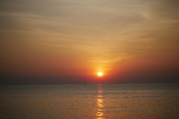 sunset over the sea. sunset on the beach