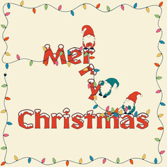 Merry Christmas greeting card, banner or poster.