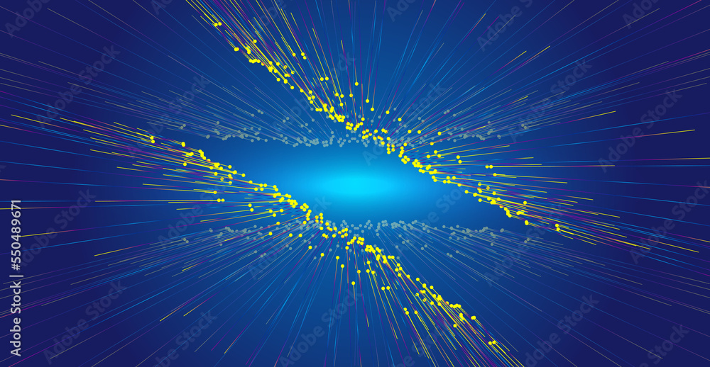 Aufkleber the color dot line extends symmetrically to converge the big data vector background of internet tech