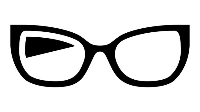 kig girl glasses frame glyph icon animation