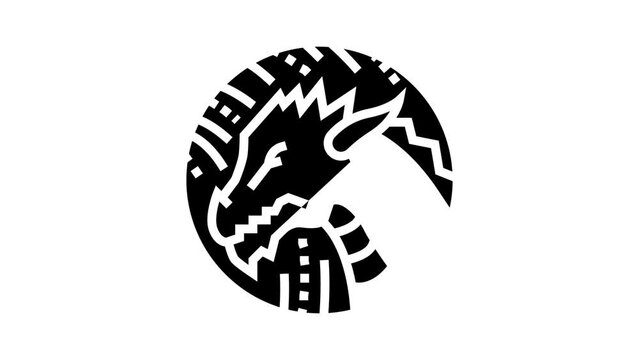dragon chinese horoscope animal glyph icon animation