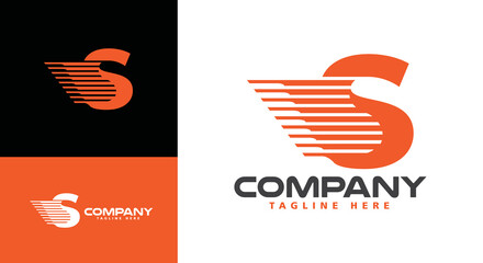 Modern company logo letter S Express for logistics, delivery, travel, shuttle, travel etc.