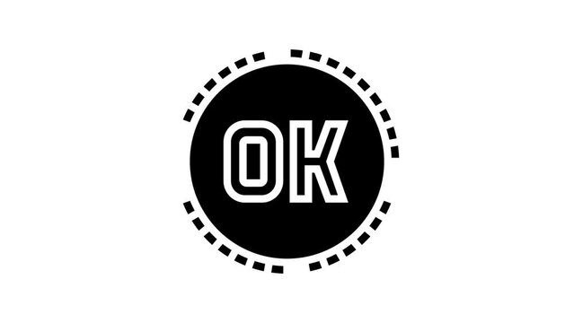 ok quality line icon animation