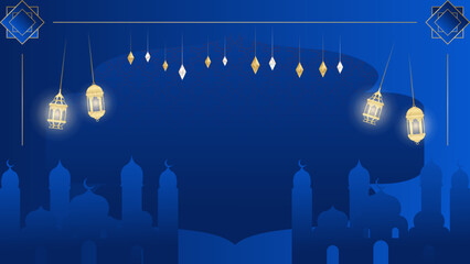 Luxury blue mandala background with golden arabesque pattern Arabic Islamic east style. Decorative mandala for print, poster, cover, brochure, flyer, banner.