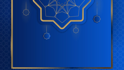 Luxury blue mandala background with golden arabesque pattern Arabic Islamic east style. Decorative mandala for print, poster, cover, brochure, flyer, banner.