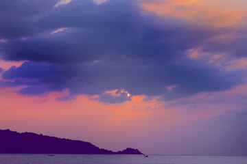 Blurred ethereal dramatic sky . Cloudscape in dramatic dreamy colours. Sunset