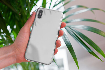iPhone transparent clear phone case mockup