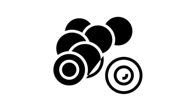 eggs salmon line icon animation