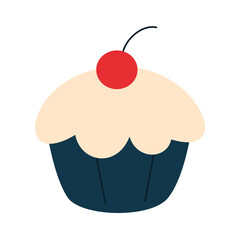 Cute simple cupcake illustration
