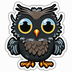 Fototapeta premium Cartoon owl sticker