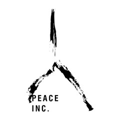 Simple abstract symbol of peace with brush stroke line design.