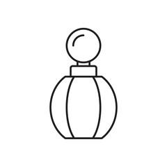 Perfume bottle line icon design. isolated on white background. vector illustration
