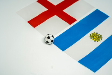 England vs Argentina, Football match with national flags