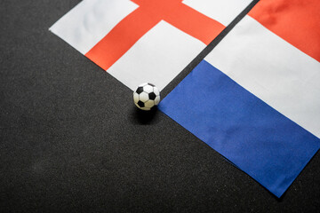 England vs France, Football match with national flags