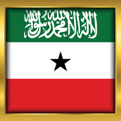 Somaliland flag,Somaliland flag golden square button,Vector illustration eps10.	