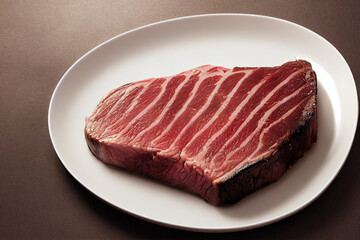 Fototapeta premium Grilled beefsteak with french fries