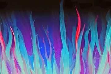 Blue neon color paint fiery abstract illustration background 