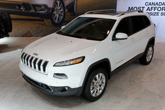 TORONTO, CANADA-FEBRUARY 14, 2014:Jeep Cherokee at the  Canadian International Auto Show in Toronto          