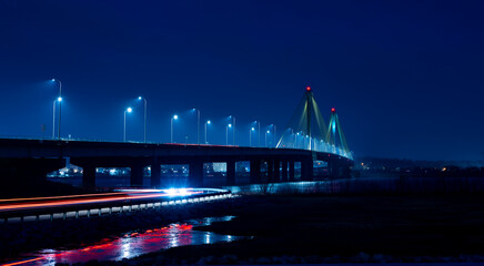 Clark Bridge in Alton over Mississippi River Missouri Illinois